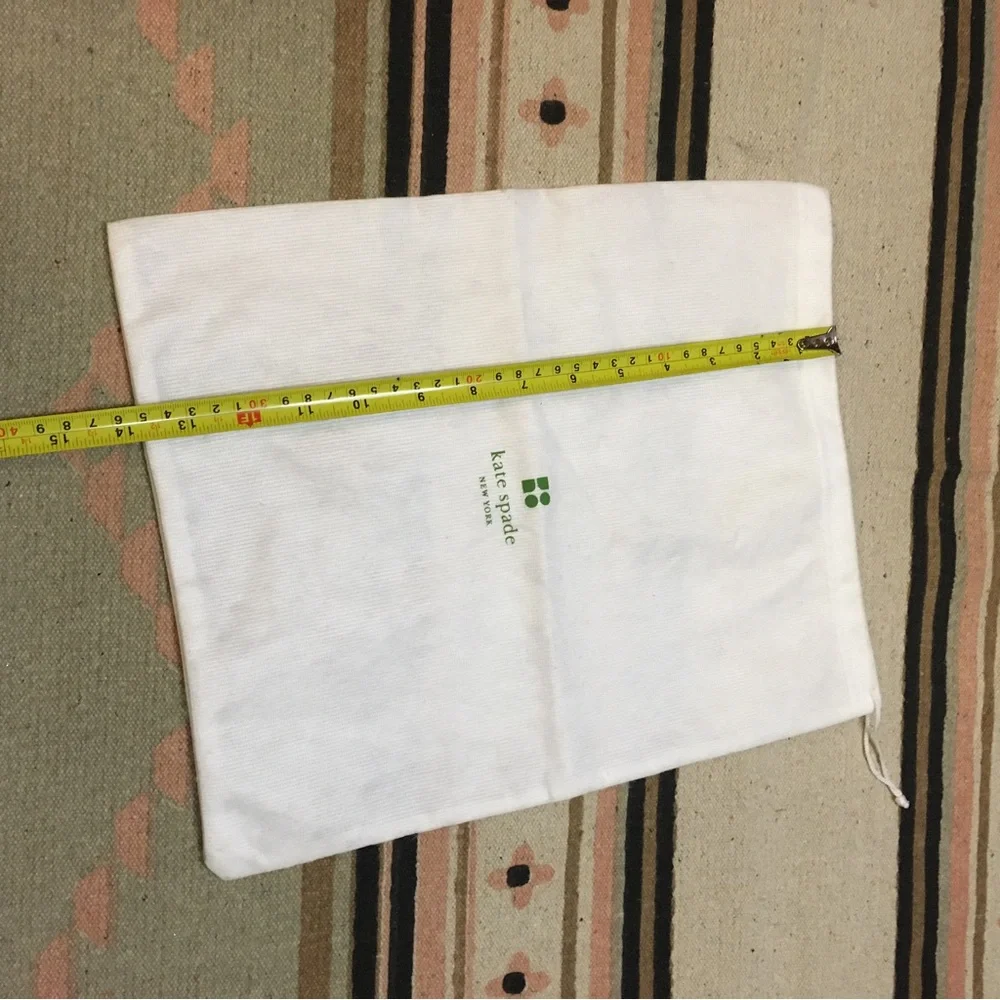 Kate Spade White drawstring dustbag logo on front